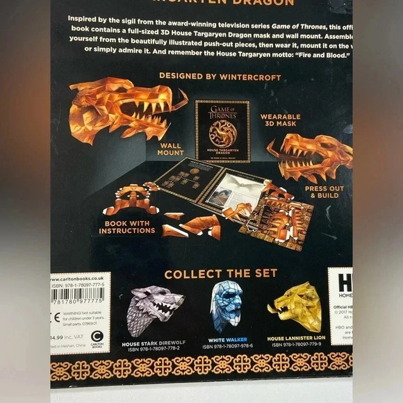Game of Thrones - House Targaryen 3D Mask & Wall Mount Book - DIY 🐉🎭 - Picture 5 of 16
